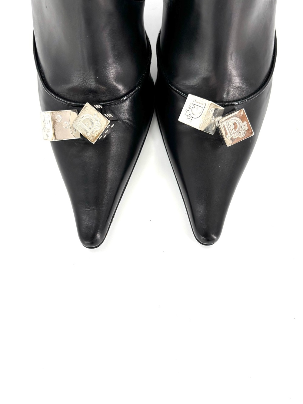 Dior Vintage John Galliano Gambler Dice Pointed Toe Knee High Boots 40 - Picture 7 of 10
